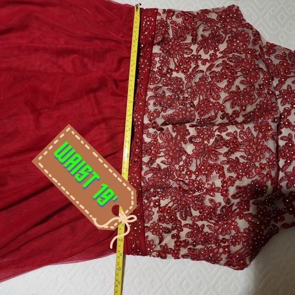 Vestido de fiesta Size # 16-17 color vino - Picture 6 of 7